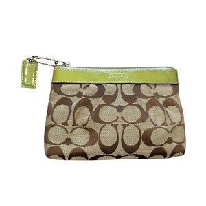 Coach Signature Brown and Green Wristlet Vintage y2k Signature C Coin Purse